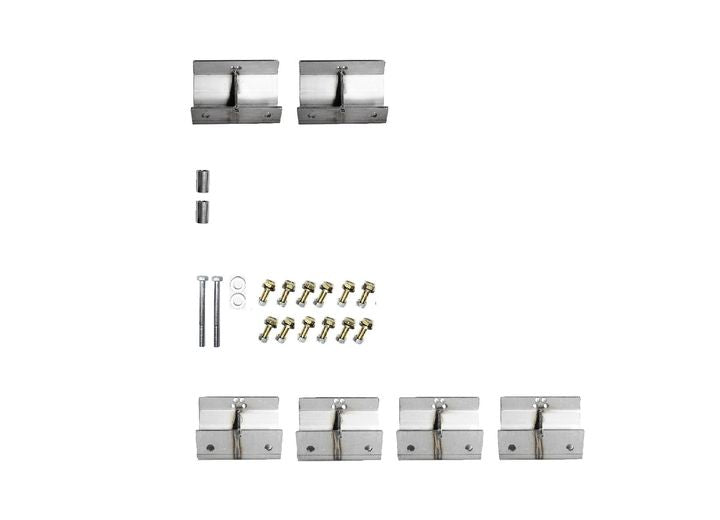 EVO MFG JLU BOMBER/ROCKER STEP PINCH SEAM BRACKET KIT, 4 DOOR