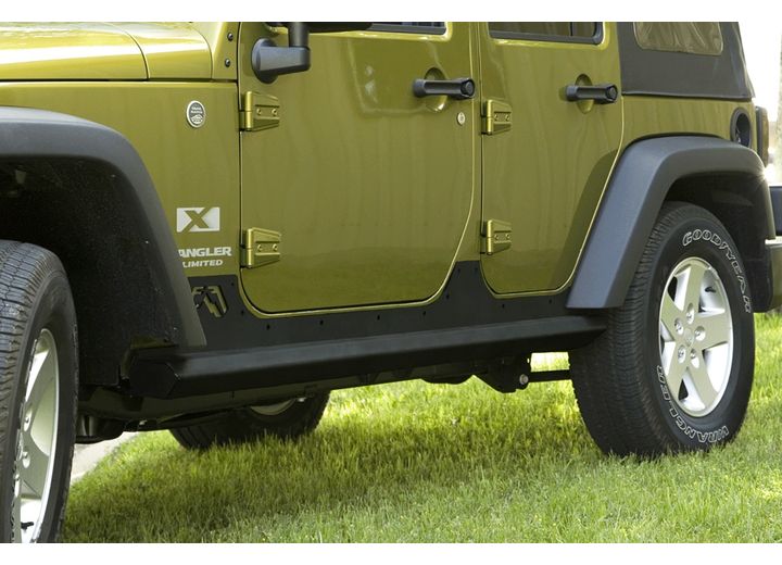 07-18 JEEP JK UNLIMITED ROCK SLIDERS BARE STEEL