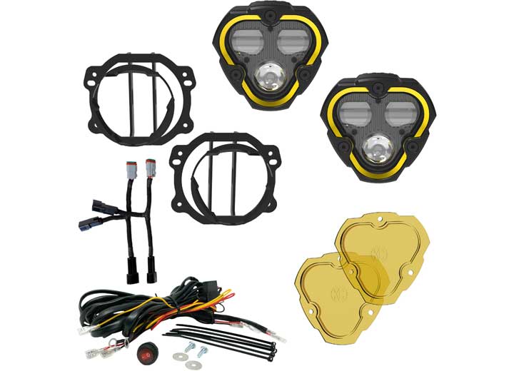 07-C JEEP JK/JL/JT LED DM SAE FOG 2 LIGHT MASTER KIT BLACK