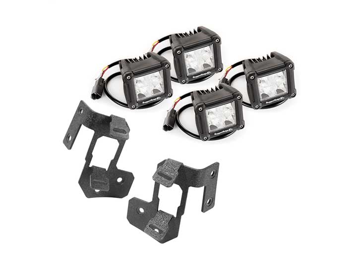 A-PILLAR LIGHT MNT KIT, TEXT, DUAL CUBE, 07-18 JK