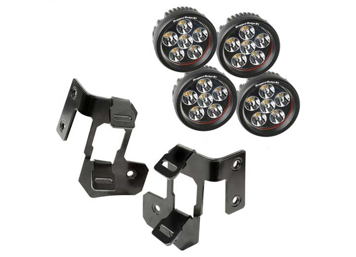 07-15 WRANGLER A-PILLAR LIGHT MOUNT KIT SEMI-GLOSS BLACK ROUND LED