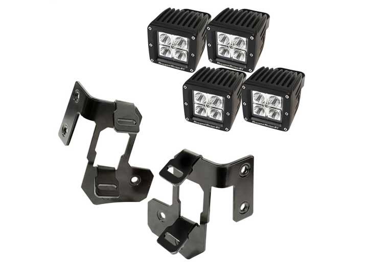 07-15 WRANGLER A-PILLAR LIGHT MOUNT KIT SEMI-GLOSS BLACK SQUARE LED