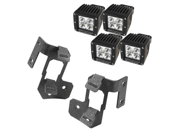 07-15 WRANGLER A-PILLAR LIGHT MOUNT KIT TEXTURED BLACK SQUARE LED