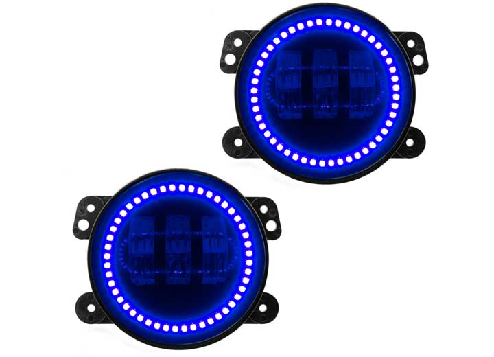 ORACLE OFF-ROAD HIGH POWERED LED FOG LIGHTS-BLACK BEZEL-BLUE