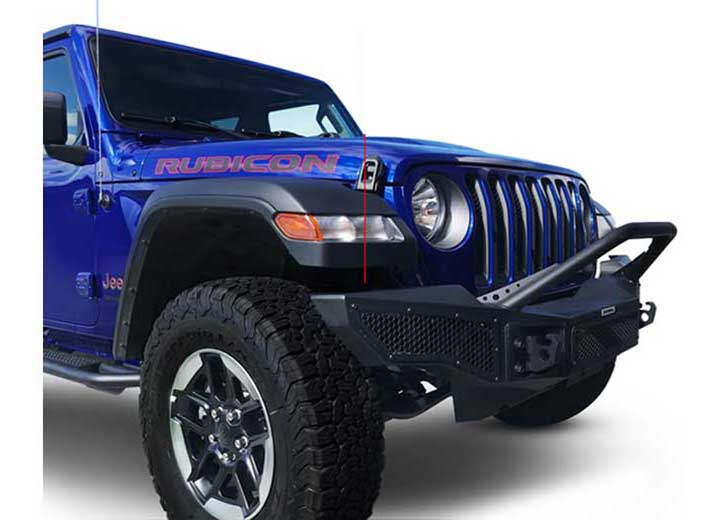 07-C ROCKLINE FULL WIDTH BUMPER BLACK POWDERCOAT FINISH - INCREASED CLEARANCE