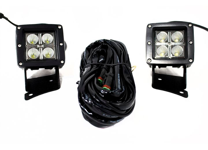 2 X 12W CREE SQUARE CUBE LIGHT + L10 JEEP JK 07-13 BRACKET