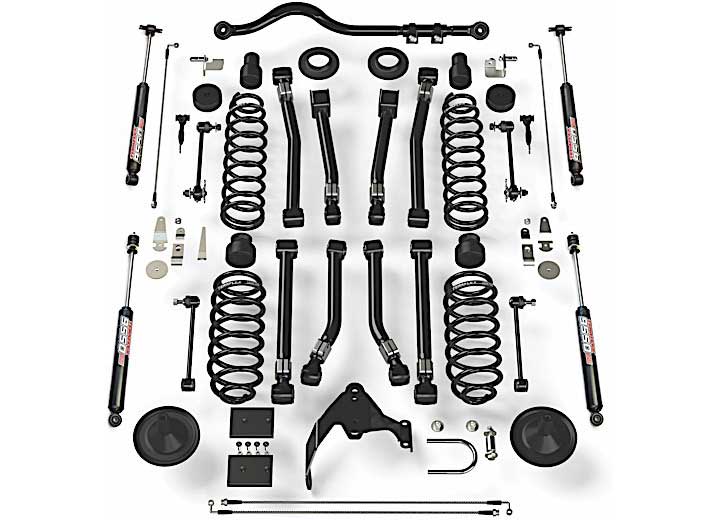 JKU 4-DOOR 4" LIFT KIT W/ 8 ALPINE FLEXARMS, TRACK BAR & VSS 9550 SHOCKS
