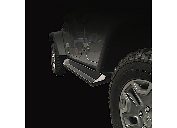 07-18 WRANGLER ROCK SLIDER STEP MATT BLACK 4DR PLATED STEEL
