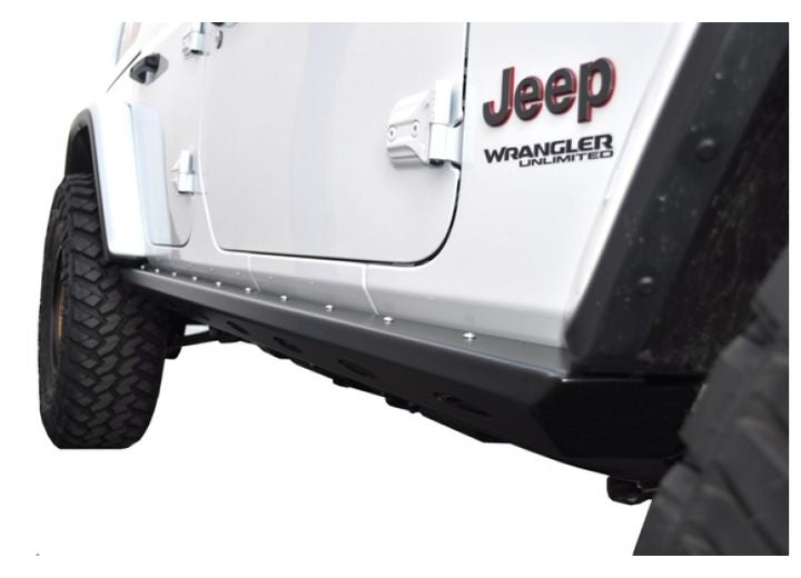EVO MFG JLU BOMBER ROCKERS, 4 DOOR, BARE STEEL