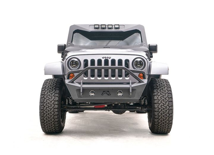 07-18 WRANGLER STUBBY BUMPER WITH PRE RUNNER GUARD MATTE BLACK