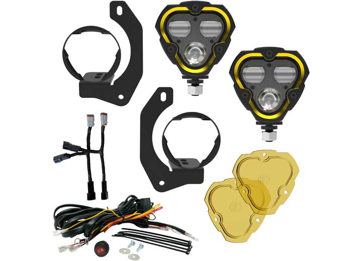 07-C JEEP JK/JL/JT LED DM SAE FOG 2 LIGHT MASTER KIT BLACK