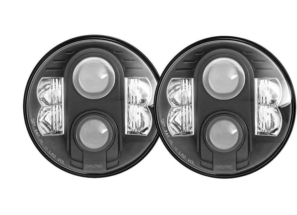 97-C JEEP WRANGLER TJ/JK/JL; 20-C GLADIATOR 7IN LED HEADLIGHTS PAIR (JL/JT NEEDS ADAPTER BRACKETS)