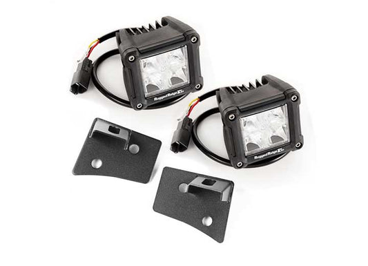 WINDSHIELD BRKT LED KIT, TEXT, DUAL CUBE, 07-18 JK