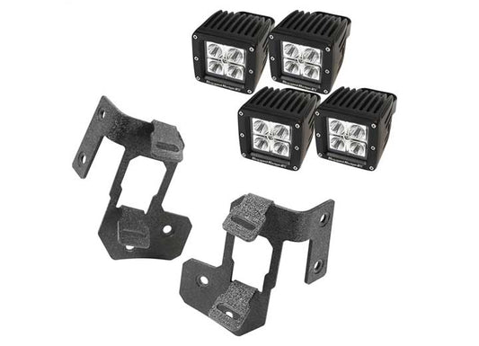 07-15 WRANGLER A-PILLAR LIGHT MOUNT KIT TEXTURED BLACK SQUARE LED