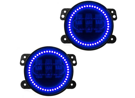 ORACLE OFF-ROAD HIGH POWERED LED FOG LIGHTS-BLACK BEZEL-BLUE