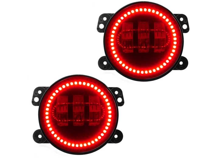 ORACLE OFF-ROAD HIGH POWERED LED FOG LIGHTS-BLACK BEZEL-RED