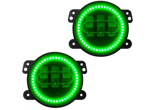 ORACLE OFF-ROAD HIGH POWERED LED FOG LIGHTS-BLACK BEZEL-GREEN