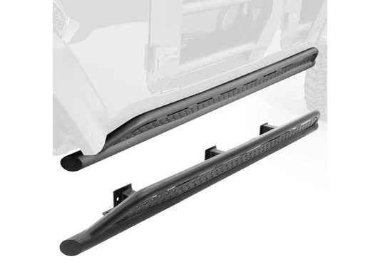 07-18 WRANGLER 4DR XTREME FRAME MOUNTED STEEL SLIDER TXT BLACK