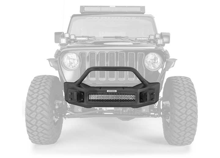 18-C WRANGLER JL ROCKLINE FRONT STUBBY BUMPER WITH OVERRIDER BAR