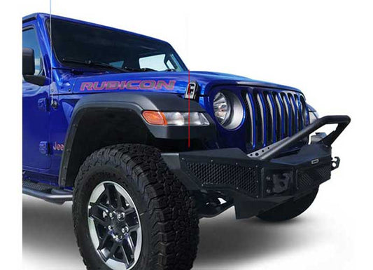 07-C ROCKLINE FULL WIDTH BUMPER BLACK POWDERCOAT FINISH - INCREASED CLEARANCE