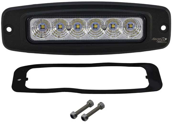 7.5IN OVAL FLUSH MOUNT MINI LED FLOOD BEAM AUXILIARY LIGHT CHROME/BLACK