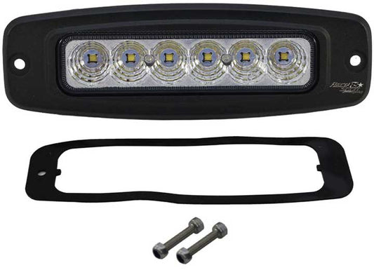 7.5IN OVAL FLUSH MOUNT MINI LED FLOOD BEAM AUXILIARY LIGHT CHROME/BLACK