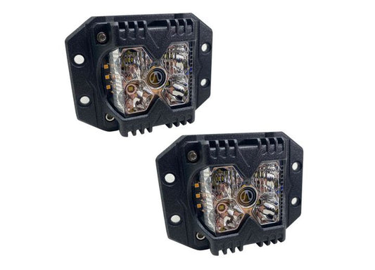 40-WATT LED AUXILIARY FLUSH MOUNT LIGHT W/AMBER SIDE STROBE-PROFESSION GRADE W/C