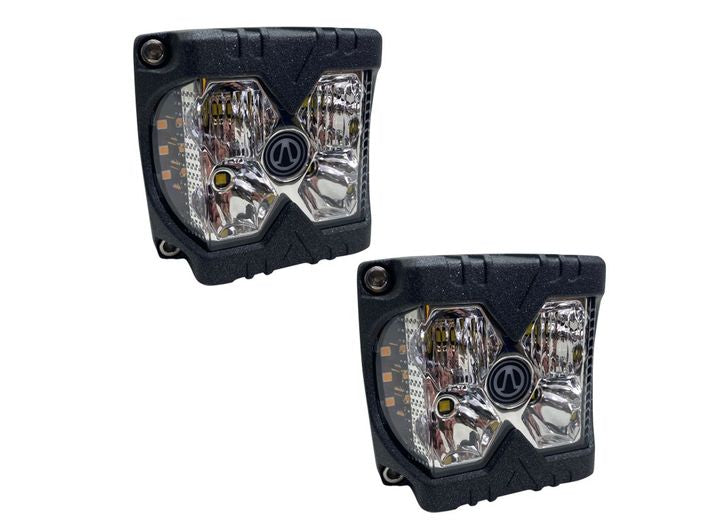 40-WATT LED AUXILIARY CUBE LIGHT W/AMBER SIDE STROBE-PROFESSION GRADE W/CLEAR LE
