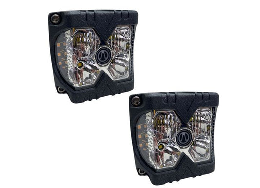 40-WATT LED AUXILIARY CUBE LIGHT W/AMBER SIDE STROBE-PROFESSION GRADE W/CLEAR LE