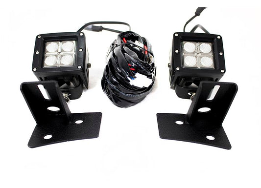 2 X 12W CREE SQUARE CUBE LIGHT + L12 JEEP JK 07-13 BRACKET