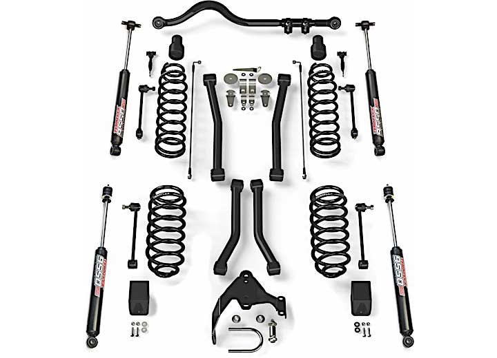 JKU 4-DOOR 3" LIFT KIT W/ 4 SPORT FLEXARMS, TRACK BAR & VSS 9550 SHOCKS