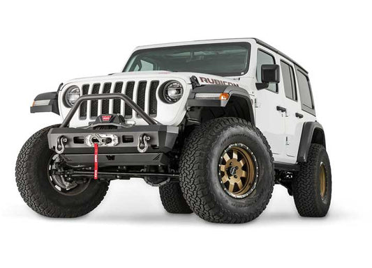 WINCH ELITE STUBBY BUMPER W/TUBULAR GRILLE GUARD FOR JEEP JL, RATED: 12,000 LBS
