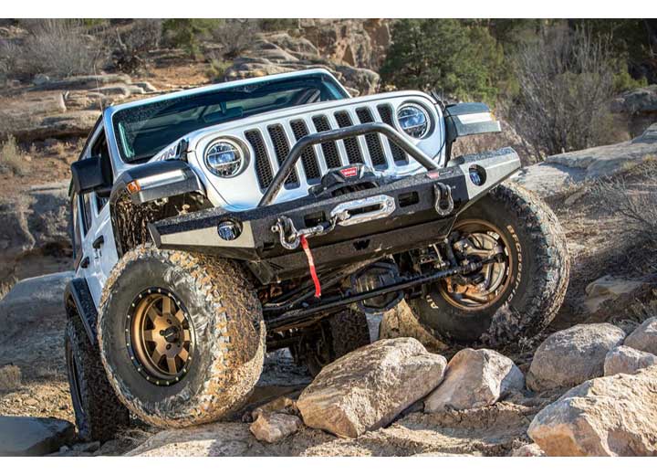 WINCH ELITE FULL WIDTH BUMPER W/TUBULAR GRILLE GUARD JEEP JL, RATED:12,000 LBS